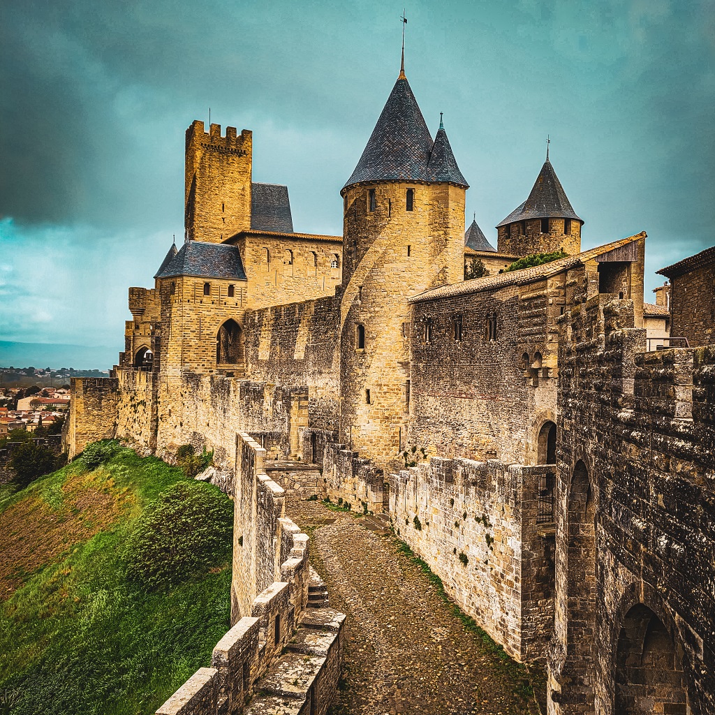 hradby opevněného města a hradu Carcassonne, pod ochranou UNESCO